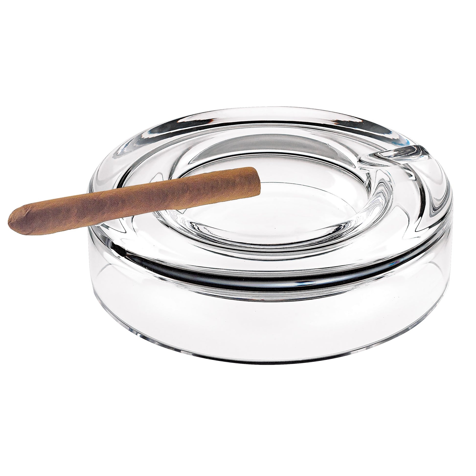 Mouth Blown European Crystal Cigar Ash Tray-0