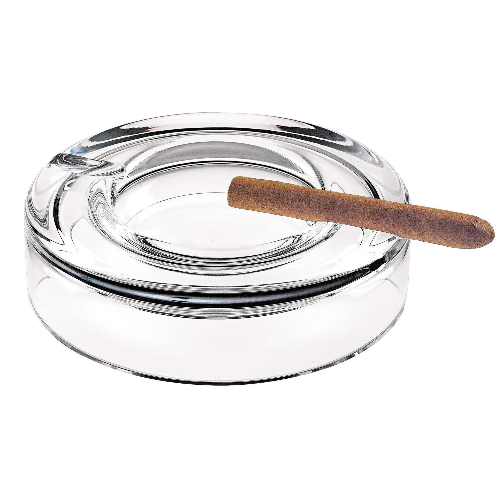 Mouth Blown European Crystal Cigar Ash Tray-1