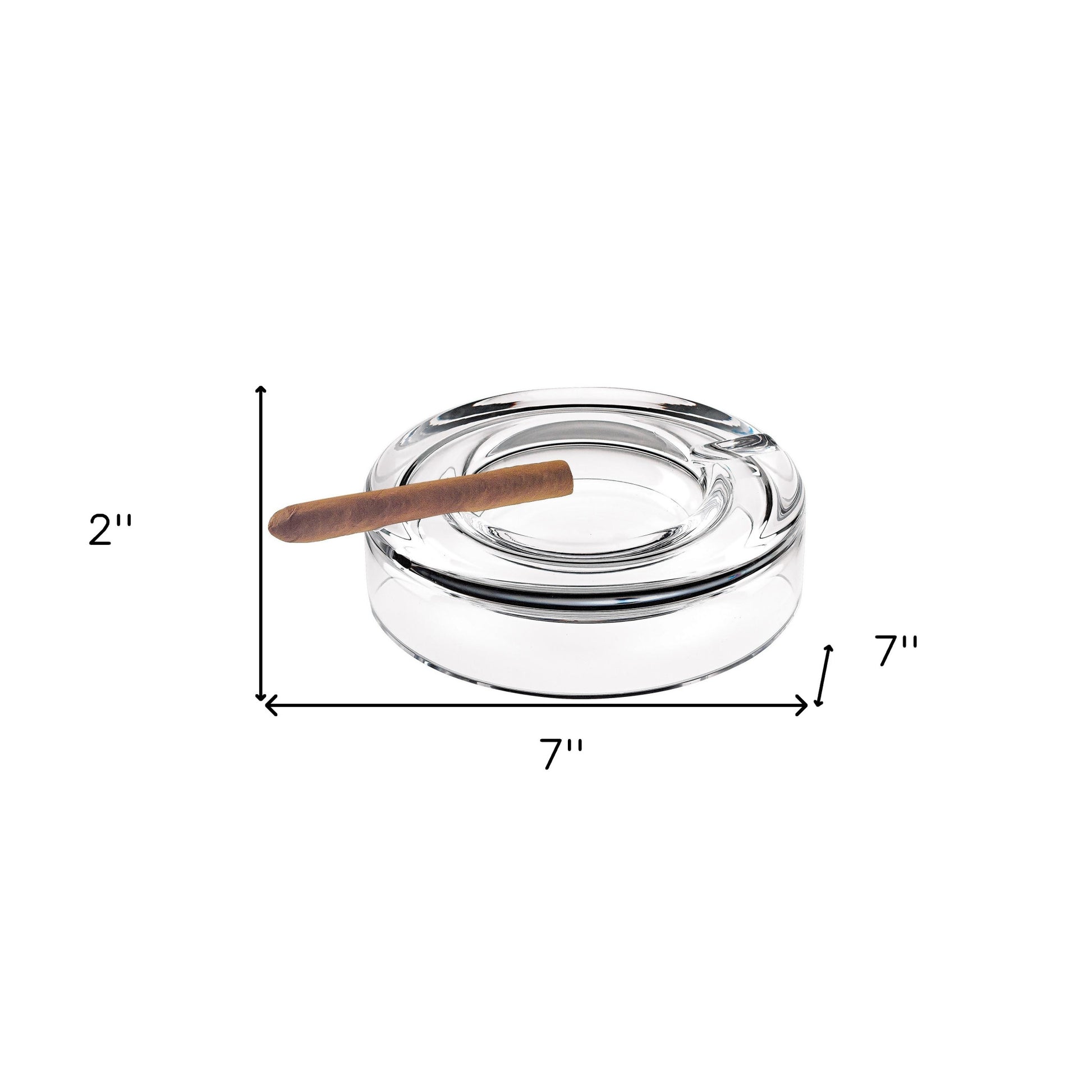 Mouth Blown European Crystal Cigar Ash Tray-8